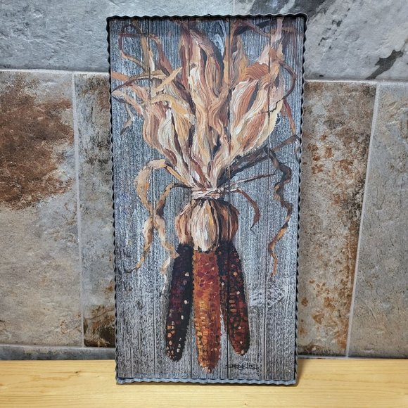 RTC Indian Corn Painting Corrugated Galvanized Iron Framed Signed Spradlin 2019 - Picture 1 of 15